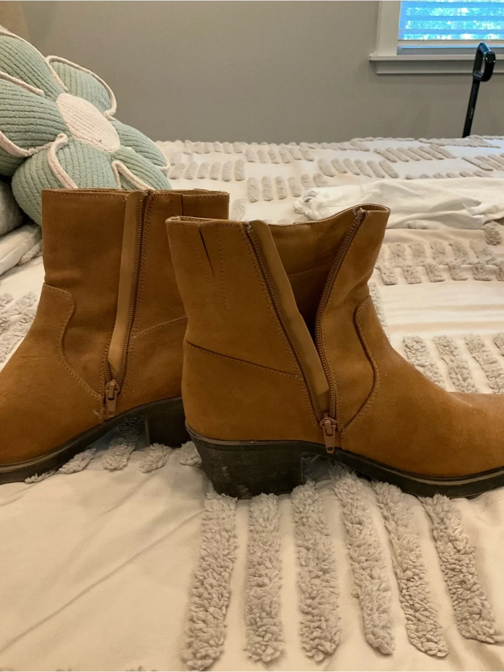 Amazon Tan Suede Fringe Ankle Boots